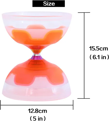 Miniatura 5 de Chinese Yoyo Diabolo Set - Triple Rodamientos LED Diábolo con Diablo Sticks & Net Bag (azul)