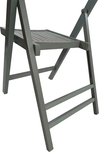 Miniatura 6 de HomVent Juego de 4 sillas plegables de madera con rejillas, totalmente montadas, sillas plegables para eventos, silla de boda, asiento de listones