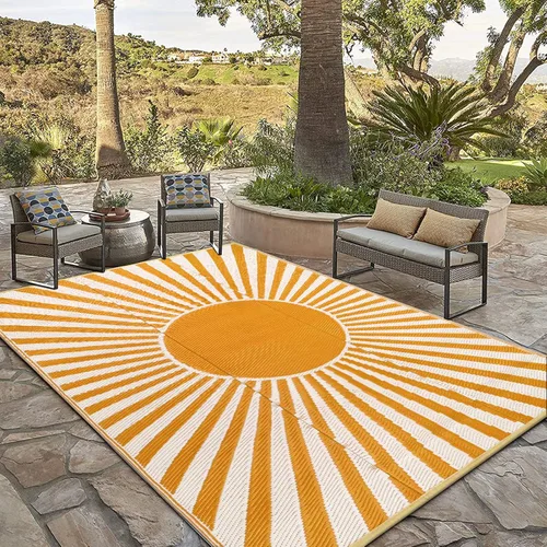 Miniatura 27 de Anidaroel Alfombras de exterior de 6 x 9 pies para patios, impermeables, reversibles, de plástico tropical, alfombra de campamento, alfombra grande