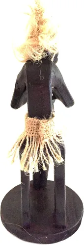 Miniatura 2 de OMA Estatua primitiva de Tiki Man tocando tambores Tiki Bar Estatua tribal Decoración del hogar, marca única, federal (TM)
