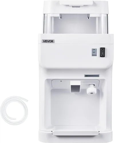 Miniatura 9 de VEVOR Trituradora de hielo comercial, 220 libras por hora, máquina eléctrica de cono de nieve con caja de cubitos de hielo de 8 L, máquina de hielo