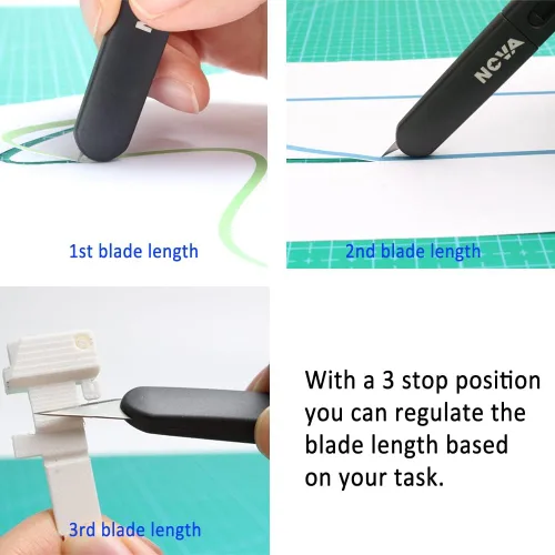 Miniatura 3 de Cuchillo de precisión para manualidades y hobby Nova, cortador de seguridad premium para recortar, deshebrar vinilo y arte, diseño plano innovador