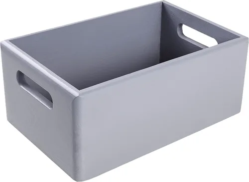 Creative Deco Manijas de caja de madera gris grande | 11.8 x 7.87 x 5.51 pulgadas | Caja de almacenamiento de exhibición grande de recuerdo, caja de