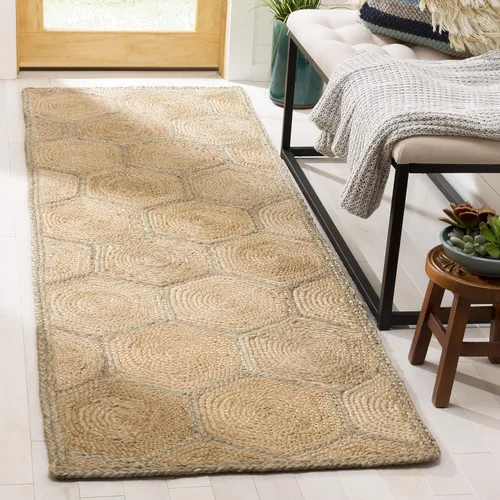 Miniatura 6 de SAFAVIEH Natural Fiber Collection - Alfombra decorativa, 2 x 3 pies, natural y gris, yute tejido de panal hecho a mano, ideal para zonas de alto