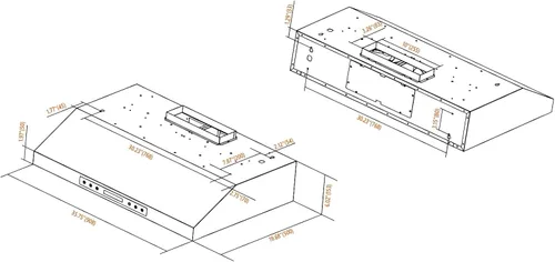 Miniatura 7 de HisoHu Campana extractora de gabinete de 30 pulgadas bajo conductos con 1200 CFM, campana de escape de cocina con detección de gestos de 4