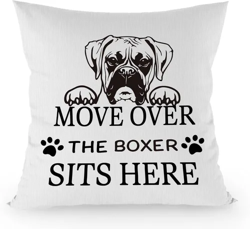 Fundas de almohada Boxer Decor de 18 x 18 pulgadas, decoración del hogar de perros, regalos para amantes de los perros, almohadas decorativas Move