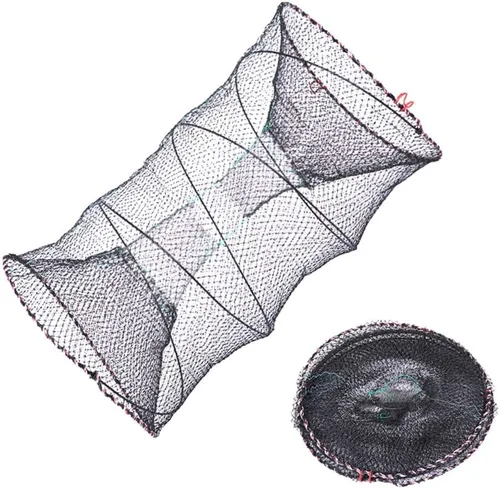 Miniatura 8 de Trampas plegables portátiles para cangrejos, redes plegables para langosta, camarón, carpa, cangrejos de río, alambre de acero galvanizado, malla