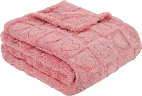 Miniatura 10 de MACEVIA Mantas Decorativas de Corazón para Mujeres, Manta de Amor con Corazones para Ella, Esposa, Novia, Mamá, Manta de Vellón Súper Suave y Cálida