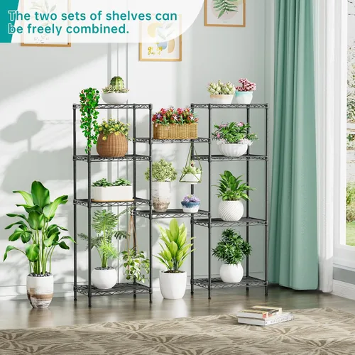 Miniatura 8 de SINGAYE Estantería de alambre para armario: unidad de metal ajustable para organización de lavandería, baño, cocina, almacenamiento en el hogar