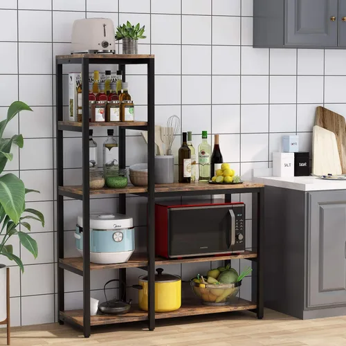 Miniatura 6 de Tribesigns Estante para hornear de cocina de 5 niveles con estante de almacenamiento, soporte independiente para horno de microondas, estante
