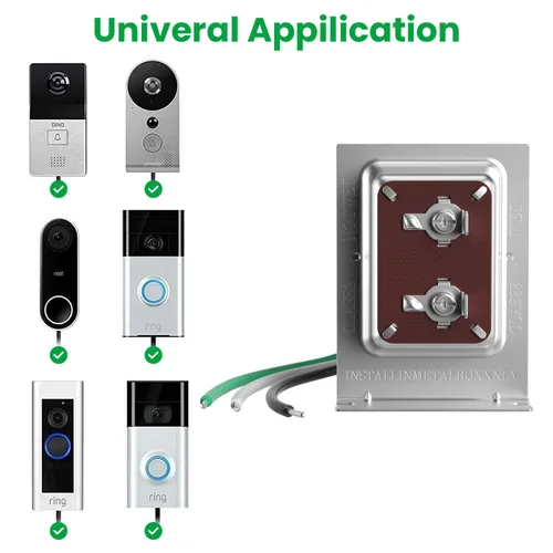 Miniatura 2 de Transformador de timbre de 16 V 30 VA compatible con timbre de video con anillo con cable, pieza de repuesto para timbre de puerta transformador