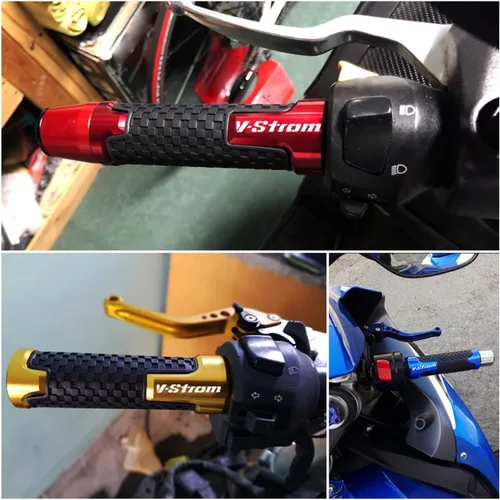 Miniatura 2 de Juego de manillar de motocicleta de 7/8 pulgadas de goma metálica para Suzuki DL650 DL1000 Vstrom V-Strom 650 1000 1050/1050/xt (color: negro)
