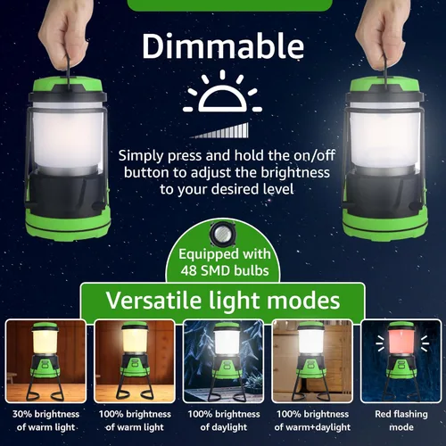 Miniatura 3 de Linterna LED recargable para campamento, cortes de energía, huracanes, emergencias, senderismo, exteriores, luz de supervivencia eléctrica brillante