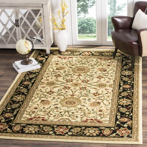 Miniatura 17 de SAFAVIEH Lyndhurst Collection - Alfombra de área de 9 x 12 pies, color marfil y rojo, diseño oriental tradicional, no desprende pelusa y de fácil