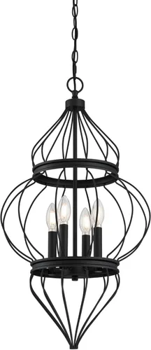 Miniatura 4 de Westinghouse 6368600 Salma - Candelabro de interior con cuatro luces, acabado negro mate