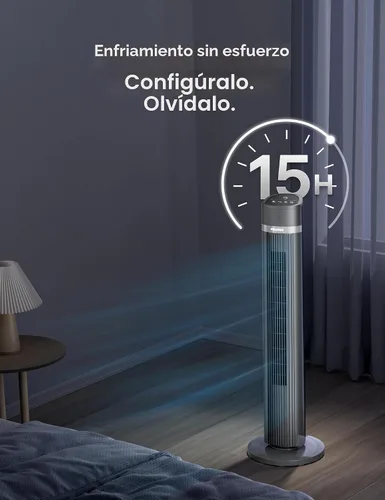 Miniatura 6 de PELONIS Ventilador de torre sin aspas de 40 pulgadas para dormitorio, ventilador de pie con control remoto, 26 pies/s, oscilación de 90°, 3 ajustes
