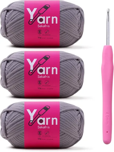 Miniatura 30 de Hilo de Crochet con Hilo de Algodón para Crochet – Hilos de Crochet Tejido para Principiantes con Puntadas Fáciles de Ver – Hilo para Crochet