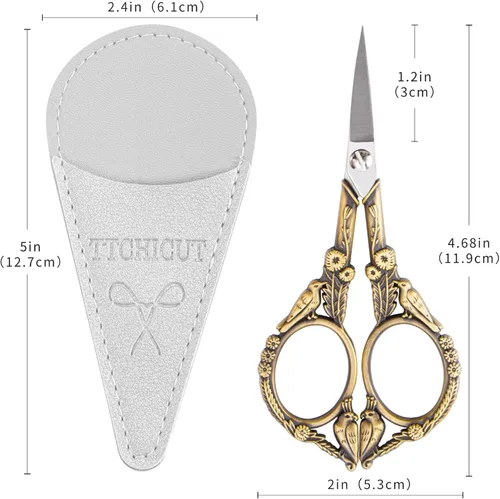 Miniatura 2 de Tijeras de bordado, pequeñas tijeras de coser puntiagudas para punto de cruz, corte de bordado, costura, artesanía, trabajo de arte, herramienta