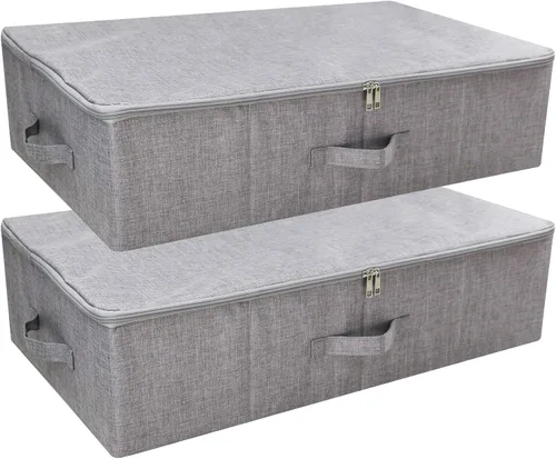 Miniatura 8 de iwill CREATE PRO Contenedores organizadores plegables de almacenamiento para zapatos debajo de la cama con tapa, cesta organizadora de ropa debajo