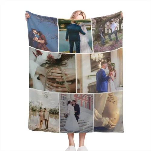 Miniatura 8 de Manta personalizada con foto, manta personalizada de franela polar para madre, padre, familia, amigos, amantes de mascotas, boda, día de San 1 Foto