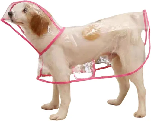 Miniatura 14 de Impermeable para mascotas, impermeable para perros pequeños, abrigo impermeable para cachorros, ropa impermeable transparente para perros pequeños