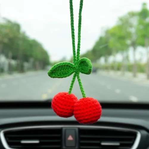 Miniatura 11 de Talataca Adorno de ganchillo para automóvil de ojo malvado – Dije de espejo retrovisor de ojo azul turco hecho a mano, decoración colgante de 4