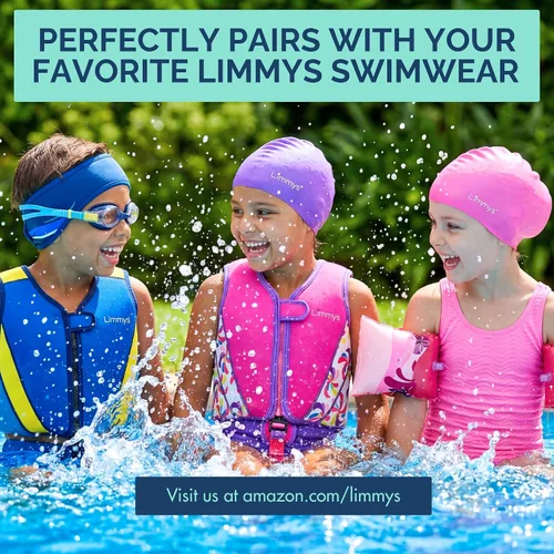 Miniatura 9 de Limmys Gorro de natación de silicona para niños, suave, elástico, antideslizante, para niños y niñas, cómodo ajuste sin tirones, sello seguro