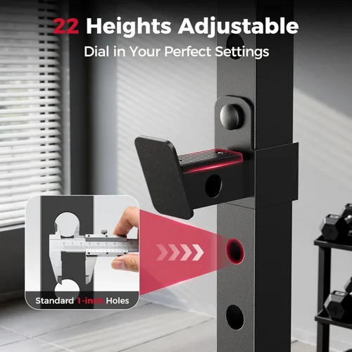 Miniatura 5 de FLYBIRD SR1 - Estante para sentadillas con barra de dominadas, estante de potencia multifuncional ajustable, soporte de sentadillas de ancho