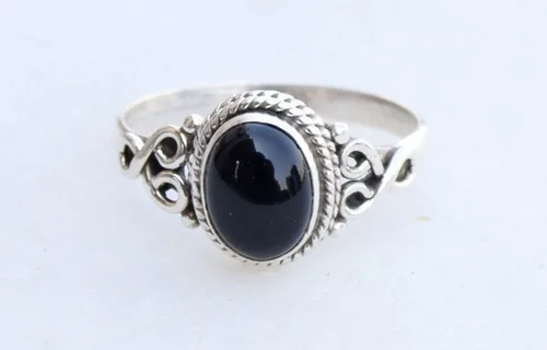 Miniatura 2 de Black Onyx Stone Ring 925 Sterling Silver Statement Ring For Women Handmade Rings Gemstone Christmas Promise Ring Size US 9 Gift For Her