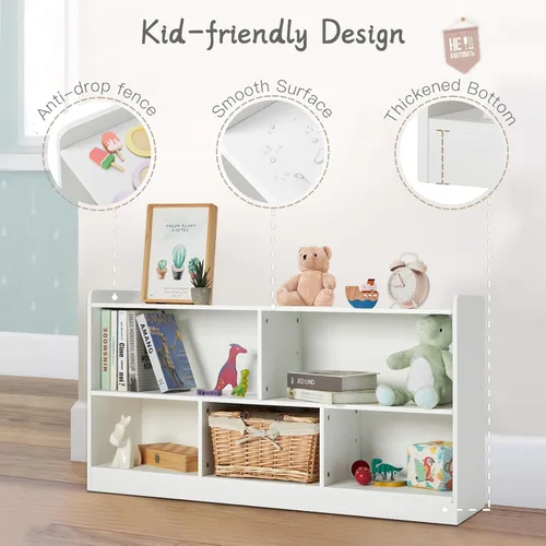 Miniatura 3 de Estante Montessori, organizador de almacenamiento de juguetes de madera para libros, juguetes, estantería de 2 estantes, gabinete de almacenamiento