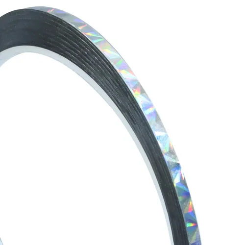 Miniatura 3 de Jiozermi 2 cintas reflectantes holográficas autoadhesivas de 0.12 pulgadas, cinta adhesiva con purpurina para mantener alejados a los pájaros, arte