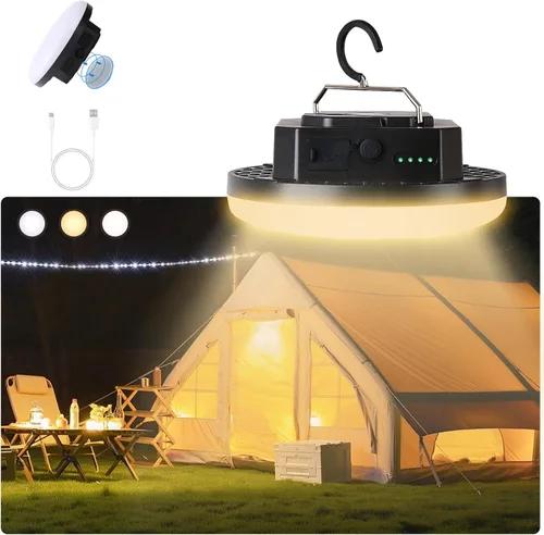Miniatura 13 de Linterna Colgante LED para Tienda de Campamento Recargable Portátil Impermeable para Exteriores con Alimentación por Batería para Glamping