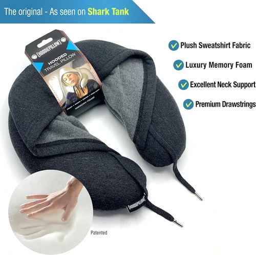 Miniatura 2 de Almohada de viaje negra - Destacada en Shark Tank Diseño patentado para máxima comodidad