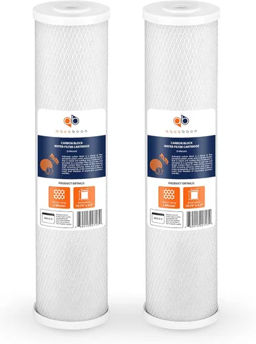 Aquaboon Cartucho de filtro de carbono de 4,5 x 20 pulgadas, filtro azul grande CTO de cáscara de coco de 5 micrones, filtración de agua de pozo