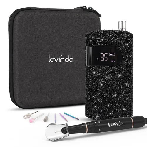 Miniatura 15 de Lavinda Diamond - Taladro de uñas profesional recargable, 35000 RPM, lima de uñas eléctrica inalámbrica y portátil, con motor sin núcleo para uñas