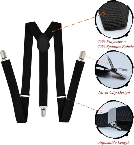 Miniatura 2 de trilece Tirantes para hombre Tirantes ajustables con espalda en Y para hombre y mujer, tirantes para disfraz de esmoquin Clips fuertes resistentes
