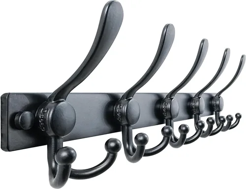 Miniatura 53 de Dseap - Perchero para montaje en pared, base resistente calibre 12 vs Flimsy de 0.039 pulgadas, ganchos sólidos antidesgarros, montaje en perno
