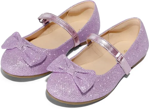 Miniatura 5 de K KomForme Zapatos planos de ballet para niña, antideslizantes, suaves, Mary Jane, para caminar, fiesta, zapatos de vestir para niños pequeñosniños
