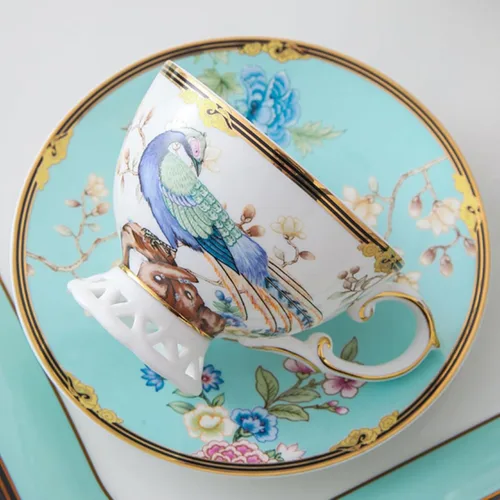 Miniatura 2 de ACMLIFE Juego de taza de té y platillo de porcelana de hueso – Juego de taza de café y platillo de té de porcelana de hueso, juego de taza de té