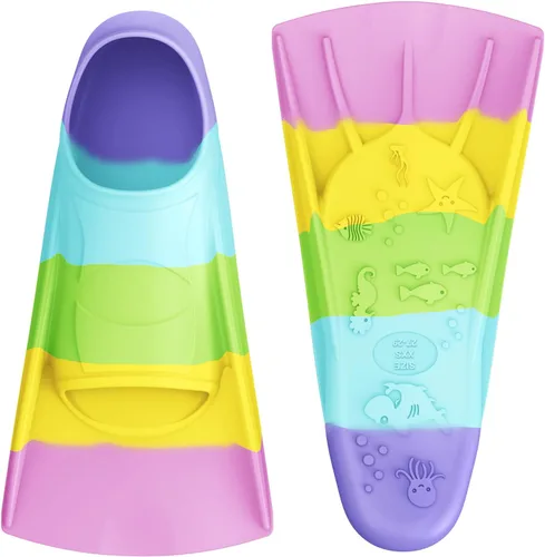 Miniatura 34 de Gintenco Aletas de Natación, Aletas de Natación para Niños para Natación de Vueltas, Aletas de Tamaño de Viaje con Bolsa de Malla, Aletas