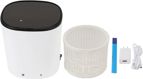 Miniatura 9 de Lavadora pequeña de 2000 mAh recargable portátil con cesta de drenaje para calcetines de ropa interior, mini máquina de lavandería compacta