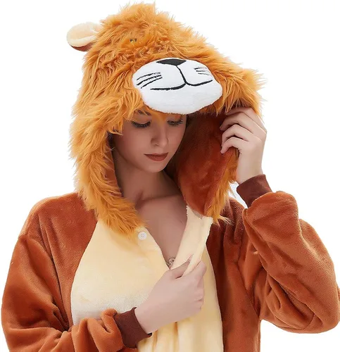 Abenca - Pijama tipo mameluco de vellón con diseño de unicornio para mujer disfraz de animales de caricatura para Navidad Halloween o fiesta de