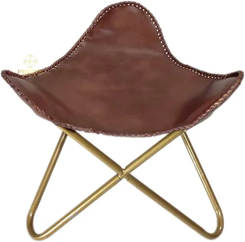 Miniatura 28 de Pie plegable de mariposa de cuero Acento de salón, camping, caminar, caza, senderismo, pesca, viajes (beige)