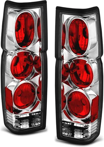 AmeriLite Juego de luces traseras de freno de repuesto cromadas para Hardbody D21 - lado del pasajero y del conductor