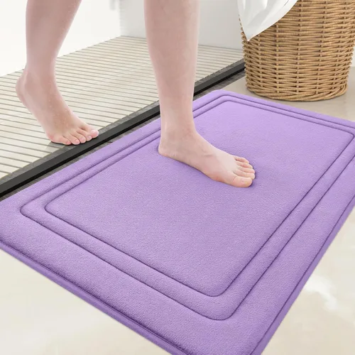 Miniatura 72 de Grandaily Alfombra de baño de espuma viscoelástica de 24 x 16 pulgadas, ultrasuave, antideslizante y absorbente, lavable a máquina, cómoda alfombra