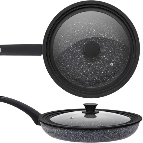 Miniatura 4 de Tapa universal para ollas, sartenes y sartenes, vidrio templado con borde de silicona resistente al calor que se adapta a utensilios de cocina