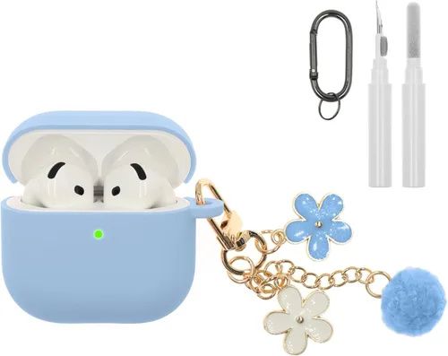 Miniatura 19 de Compatible con funda AirPods Pro 3, bonita funda protectora de silicona para Apple AirPods Pro 3 con kit de limpieza y llavero, accesorios