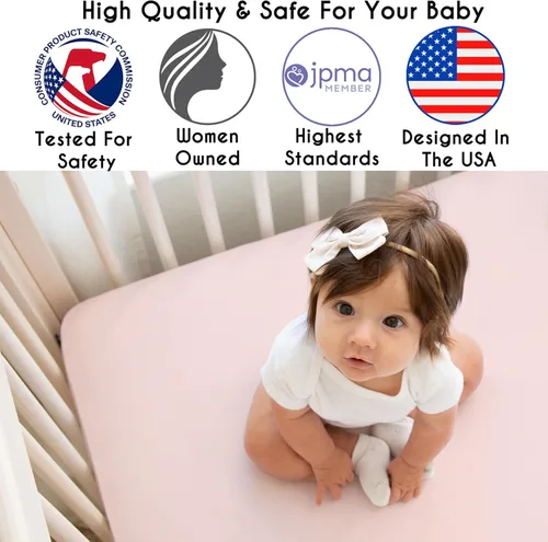 Miniatura 3 de Sweet Jojo Designs Sábanas ajustables para cuna de bebé (rosa rubor) para niñas, guardería infantil, habitación de niños pequeños - Tamaño estándar