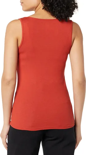Miniatura 3 de Tienda Essentials Camiseta de tirantes de cuello cuadrado ajustada para mujer, paquete de 2