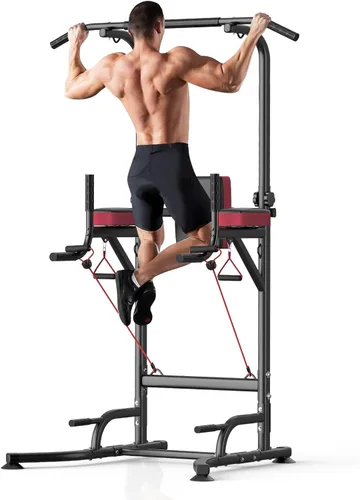 Miniatura 8 de Dskeuzeew Power Tower Estación de Barra de Dominadas para Gimnasio en Casa Fuerza, Estación de Dominadas y Fondos de 450 LBS Entrenador Asistivo